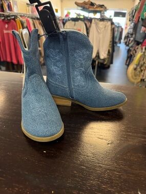 Wonder Nation Blue Denim Cowboy Boots for Kids
